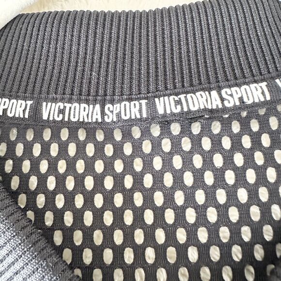 Black Mesh Long Sleeve Athletic Top Black Zip Up Medium (No Size Tag) Streetwear - Picture 4 of 7